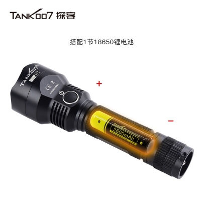 TANK007探客PT12 V2戰(zhàn)術防衛(wèi)直充LED超亮遠射防身手電2023款1200流明